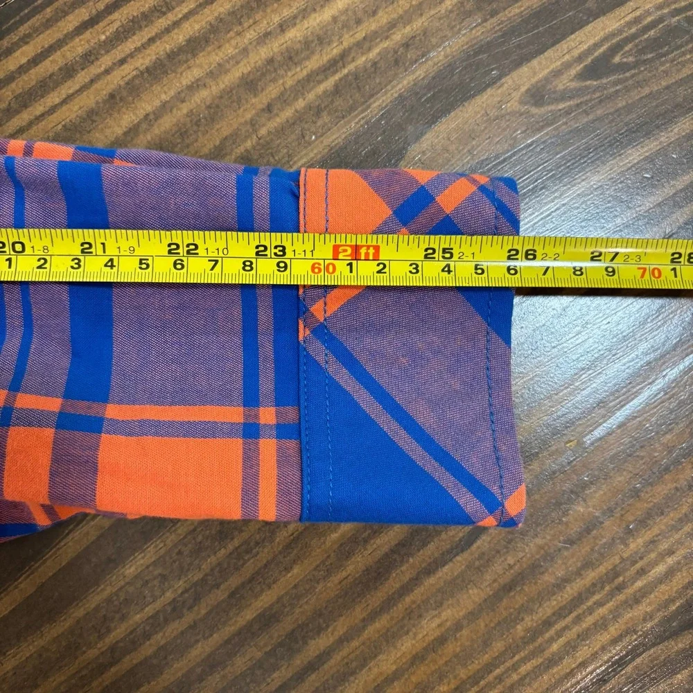 Chubbies Wanderers Club Mens XL Plaid Button Down Shirt Blue Orange Bigfoot - Picture 9 of 10